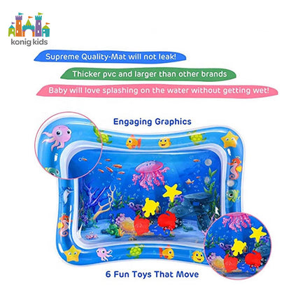 Inflatable Baby Water Play Mat – Interactive Tummy Time Sensory Activity Mat for Infants & Toddlers